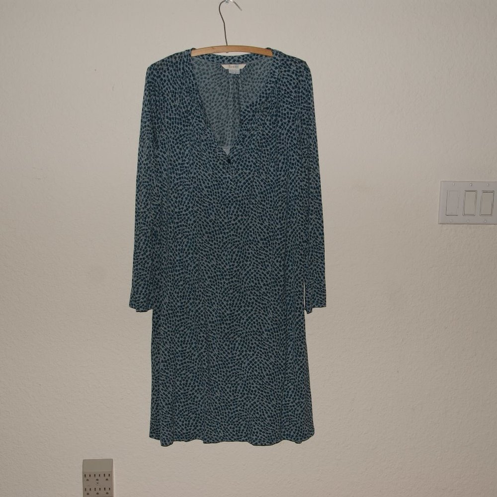 BODEN Blue Floral Knit 'Audrey' Dress sz 12 - Picture 2 of 7